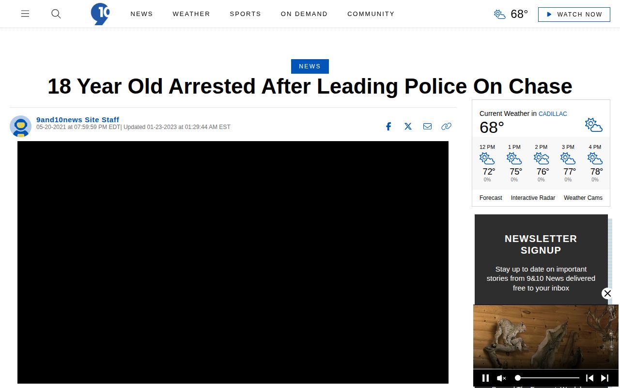 Missaukee County news mugshot record from 9 and 10 News
