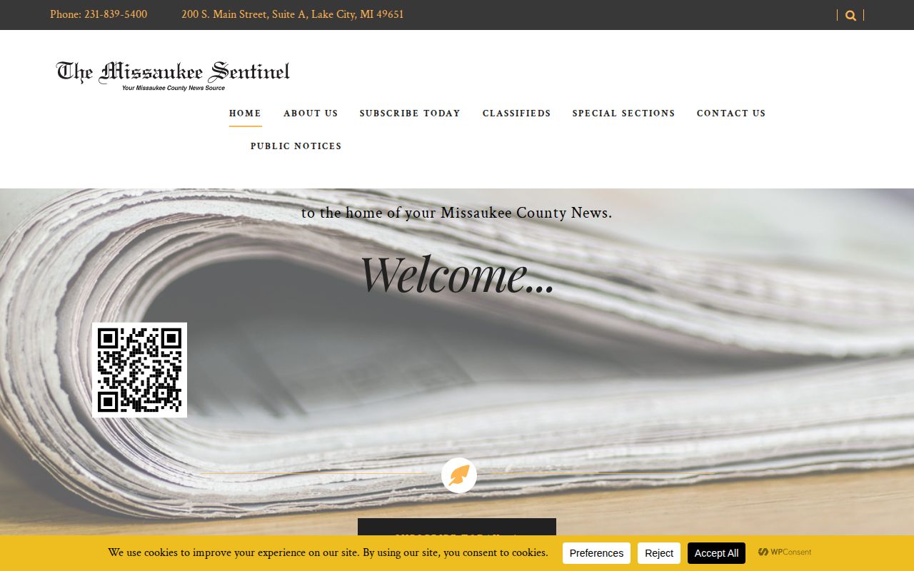 Missaukee County news record source from the Missaukee Sentinel